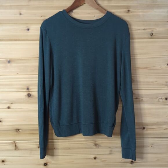 Spiritual Gangster Top Womens Medium Green Split Back Sweatshirt Lightweight - Picture 1 of 9